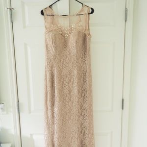 Xscape gold lace with sequins dress